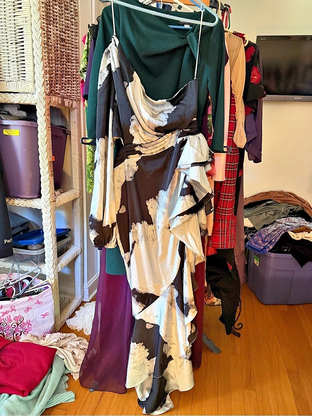 Fashion Nova Abstract Maxi Dress Black & White XL NWT